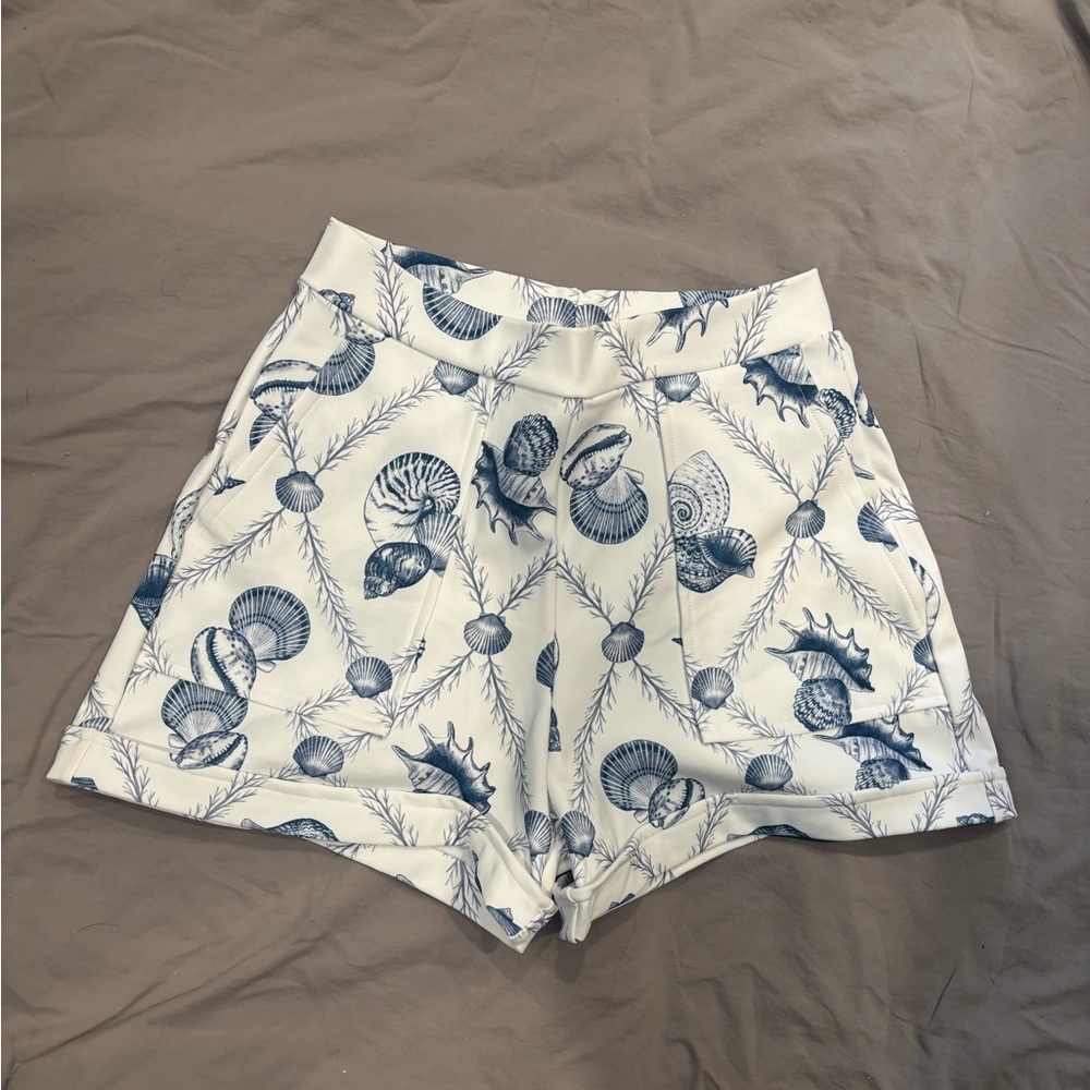 Blackmilk Shorepaper Cuffed Shorts